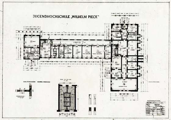 Grundrisszeichnung der Jugendhochschule Wilhelm Pieck am Bogensee