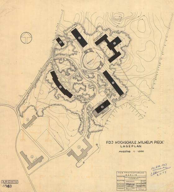 Lageplan der FDJ-Jugendhochschule Wilhelm Pieck am Bogensee