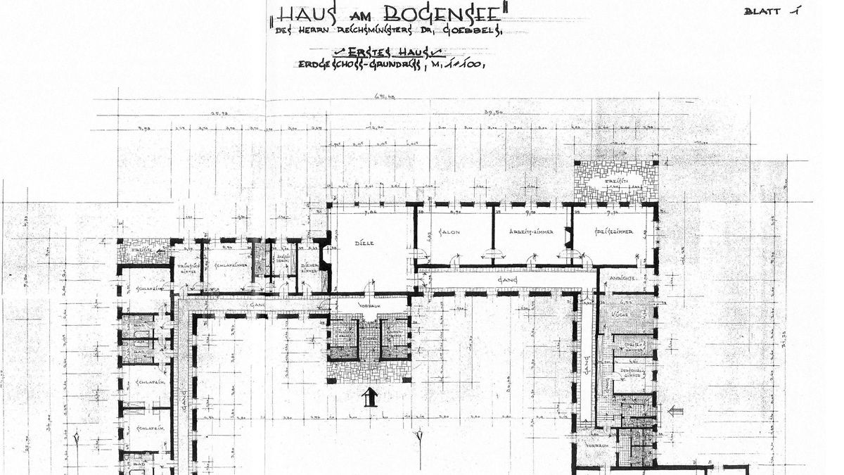 Gebäude-Grundriss Waldhof am Bogensee von Propagandaminister Goebbels